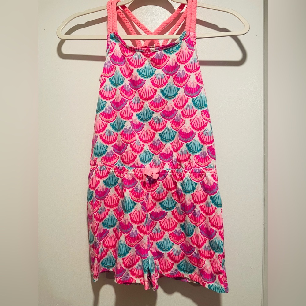 Tommy Bahama Gold Glitter Colorful SeaShell Pattern Romper
